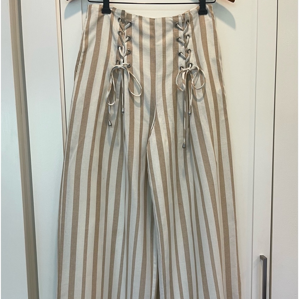 Chrissell X J.O.A. Striped Linen Pants Excellent Condition SZ S